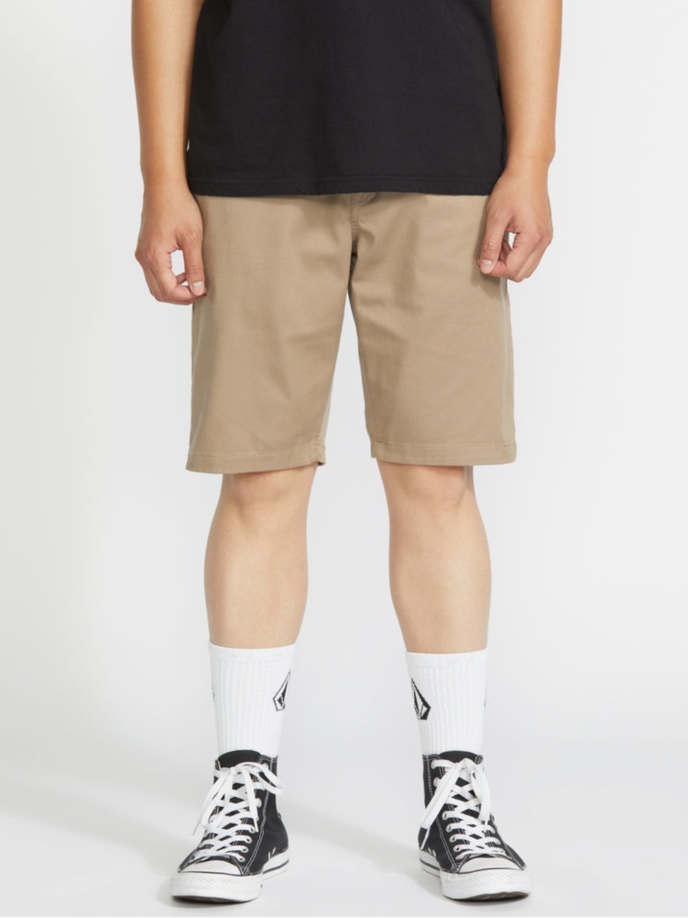 Volcom Tan Fricken Modern Hybrid Quick Dry Shorts 9.5” inseam slash pocket Sz 40